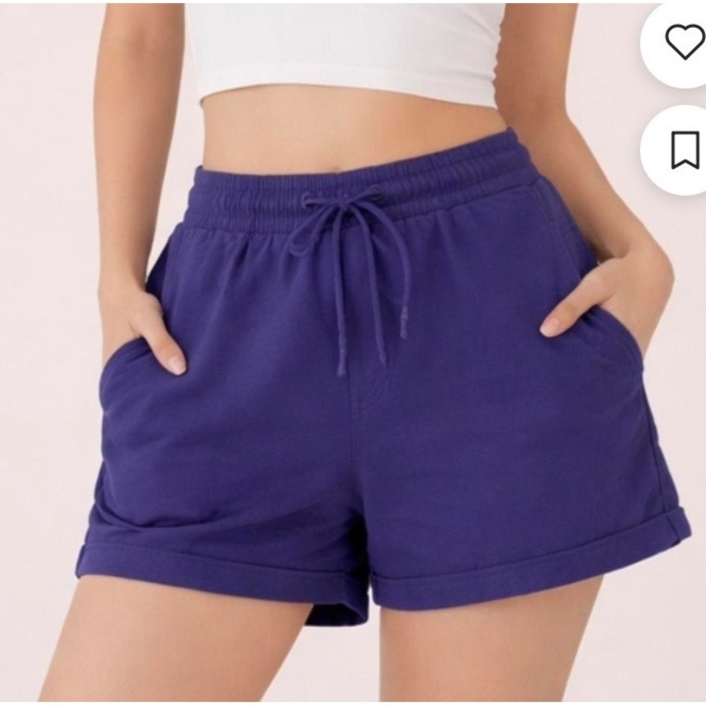 DSG Classic Fleece Mid-Rise Shorts Womens‎ Small Purple New With Tags